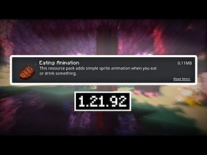 Eating Animation Mod For MCPE 1.21.92+ !!