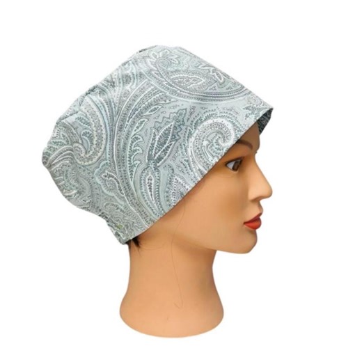 Surgical Scrub Cap Nurse Uniform Hat for Operating Room - Gray and White Print - Etsy