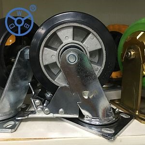 [Hot Item] Wbd Heavy Duty Caster Black Rubber Wheel Aluminium Core Dolly Hand Trolley Castor Industrial Equipment