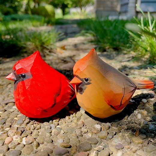 Handmade Cardinal Wood Carving, Bird Figurine Ornament - Etsy