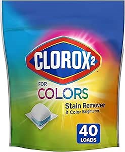 CLOROX 2 for Colors - Stain Remover and Color Brightener Packs, 40 Count (Packaging May Vary), Fresh