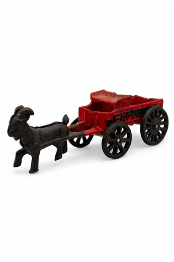 Vintage Cast Iron Goat Pull Wagon Toy, Red Farm Cart With Wheels, Rustic Primitive Farm Decor, Antique Style Animal Wagon - Etsy Canada