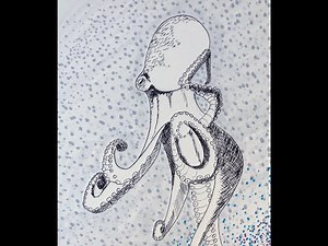 Octopus in Pencil, Ink, and Markers Guided Lesson