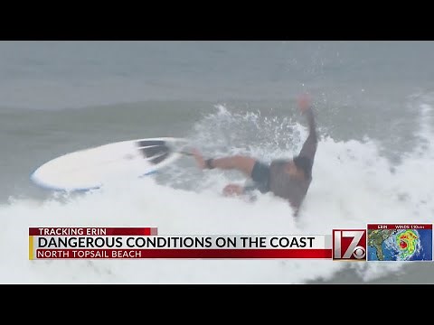 Dangerous conditions along North Topsail beach and the coast