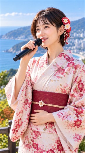 山に響き渡った美しい歌声！青い山脈