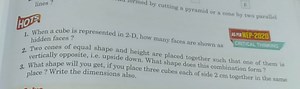 HOT1. When a cube is represented in 2-D, how many faces are sh... | Filo