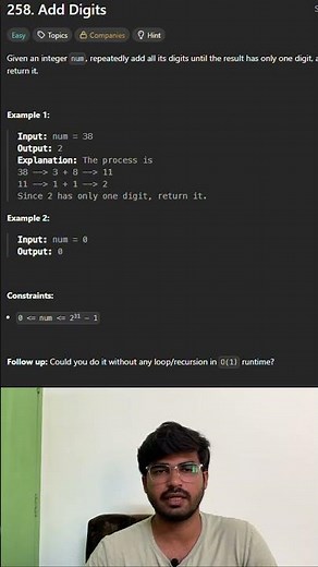 Add Digits | LeetCode 258 | KarthiStucksAtCode | Tamil