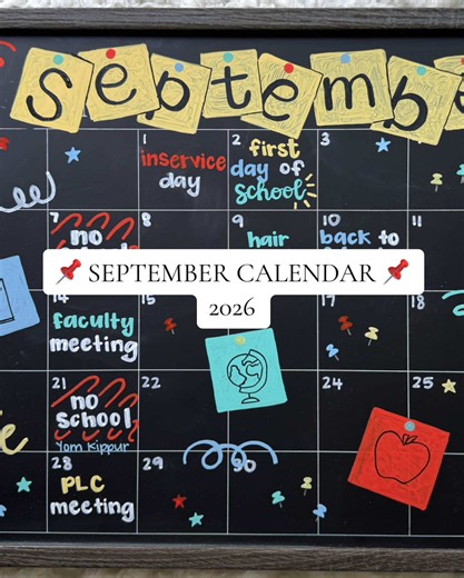 September Calendar Ideas 2026 — Back to School Calendar Inspo