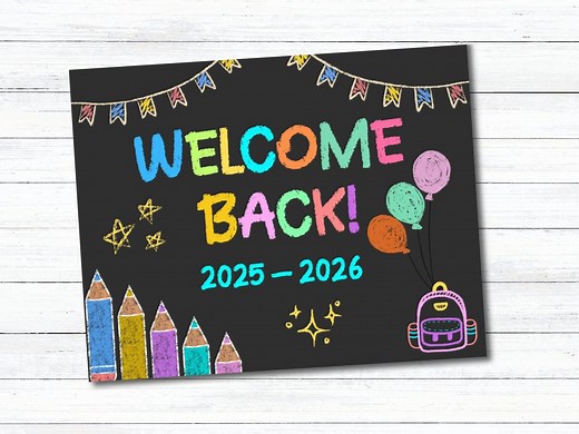 Printable Welcome Back Sign 2025-2026, Back to School Banner, Classroom Decor, First Day of School Sign, Instant Download, Kids and Teachers - Etsy Australia