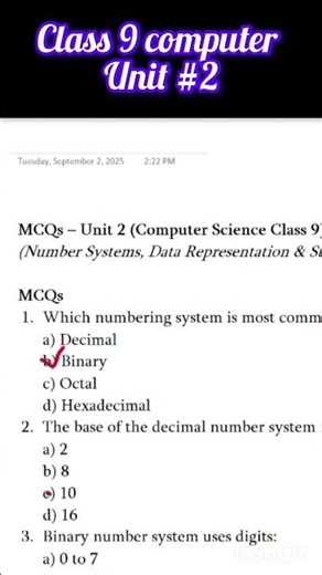 “Important MCQs from Unit 2 | Class 9 Computer Science”