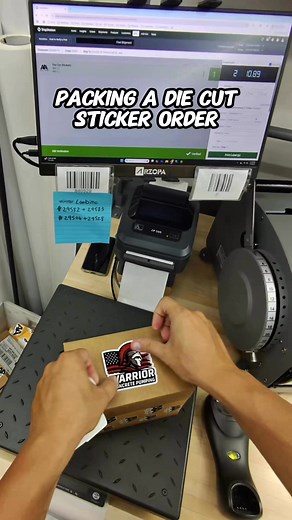 Packing a custom sticker order #packingorders #stickers #printing | AADesigns.co