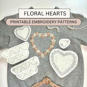 Printable Heart Stick and Stitch PDF Embroidery Designs Digital Valentines Day Hand Embroidery Hearts Stick N Stitch Trendy DIY Floral Pairs - Etsy