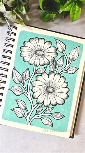 Acrylic Flower Painting | Coloring Process #acrylicpainting #flowers #calm