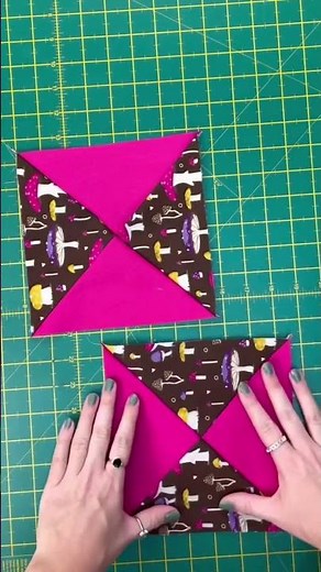 sew an arrowhead quilting block! A fun patchwork technique using quarter square triangles #shorts