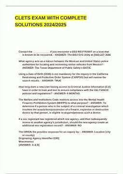 Clets Exam With Complete Solutions 2024 2025