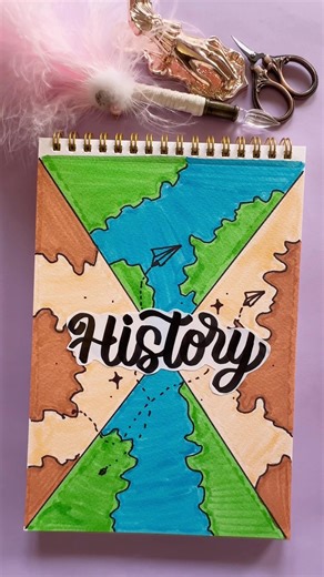 How to Decorate Your History Notebook Cover #frontpage #shorts #nhuandaocalligraphy