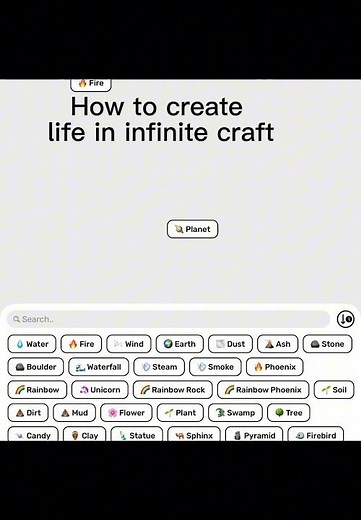 How to create life in infinite craft