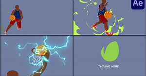 Cartoon Basketball Logo for After Effects