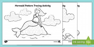 Merman and Mermaid Pattern Tracing Activity