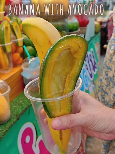 Super Smoothie Banana with Avocado, Amazing Asian Street Drink. Combining the natural sweetness of a ripe banana with the rich, buttery texture of avocado creates a smoothie that is as nutritious as it is delicious. This duo is often called a