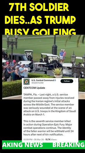 7TH SOLDIER DIES BUT TRUMP TO BUSY GOLFING
