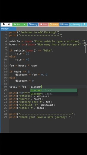 Build a Parking Fee Calculator in Python | Mini Project for Beginners