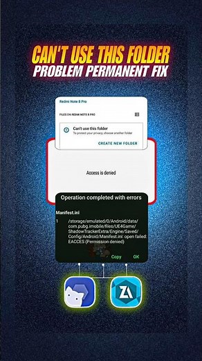 Fix Can’t Use This Folder" Error | Zarchiver access done problem fix 📂