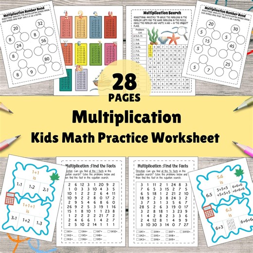 Multiplication Worksheets Printable, 3rd Grade Math Drills, Times Tables Practice, Homeschool Resource, Instant Download - Etsy