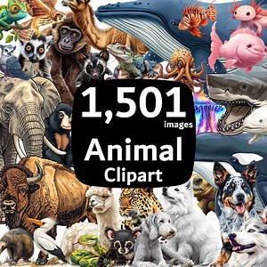 1,501 Animal Cliparts, PNG Clipart, up to 400 Various Species of Animals, High-resolution 4K With Transparent Background, Commercial Use - Etsy