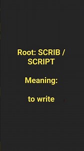 What is a root? SCRIB/SCRIPT explained