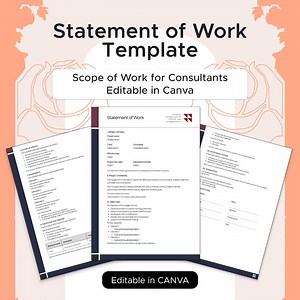 Statement of Work Template | Scope of Work for Consultants | Editable in Canva - Etsy Canada