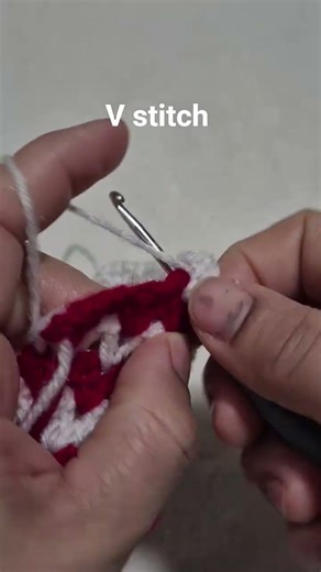 crochet v stitch tutorial, #crochet #knittig #crochetviral #shorts