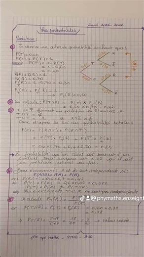 #les probabilités#calcul probabilité totale#événements indépendants#spe maths terminale