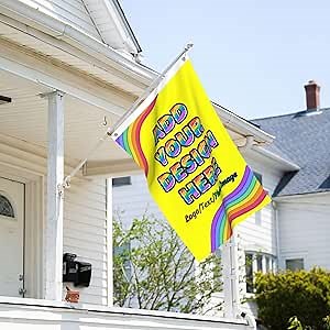 Custom Flag Single-sided 2×3 Ft Personalized Image Flag Print Your Own Text Photo Logo, Yellow01, Custom Flags for Outside Customize a Flag Indoor Outdoor Decoration