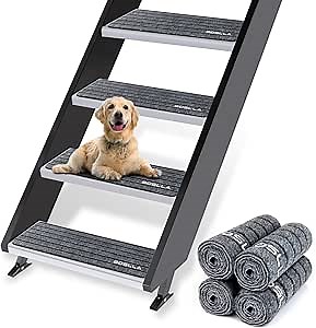 boslla RV Step Covers, 4 Pack RV Stair Covers, 24"x7.5" Camper Step Covers RV Step Carpet Rug for Mobile Home, Camper