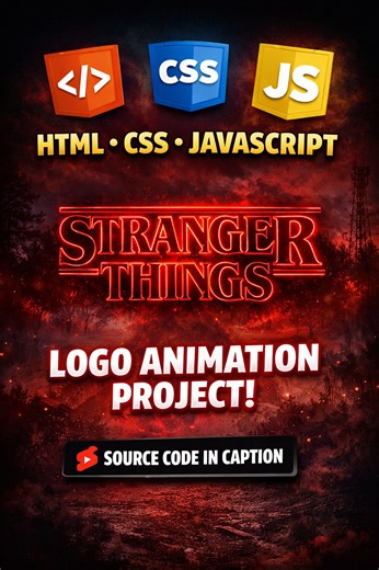 15 shares | Stranger Things Logo Animation | Stranger Things For Source Code Check Pinned Comment #HTML #CSS #JavaScript #Frontend #Coding | devsQUE | Facebook