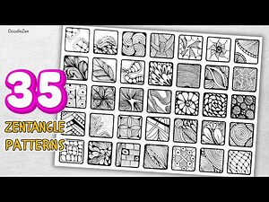 35 Zentangle Patterns Step by Step Tutorial | Doodle Patterns | Relax and Draw Zen doodle Patterns