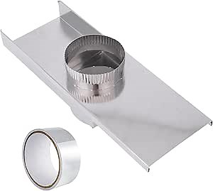 OEM upgraded 84049 0-5" Periscope Dryer Vent Kit Adjustable Dryer Vent for Tight Space Made of stainless, adjustable dryer vent Suitable for all 4in export dryers, with Aluminum Foil Tape 2inx9.8FT
