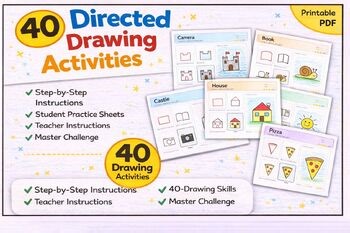 40 Directed Drawing Worksheets for Kids | Step-by-Step Printable Drawing Activit
