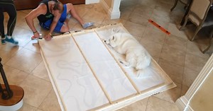 How to Turn a Shower Curtain into Beautiful DIY Wall Art