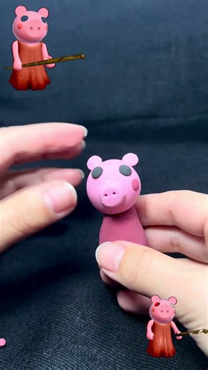 Piggy Roblox with Red Eye and Bat | Clay Figure