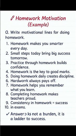 Best Homework Motivation Lines | Study Motivation