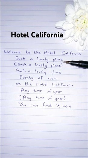 Hotel California Lyrics #songlyrics #hotelcalifornia #shorts