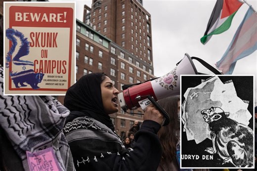 Antisemitic poster of skunk with Star of David plastered across Columbia University: ‘Villainizes Jewish and Israeli students’