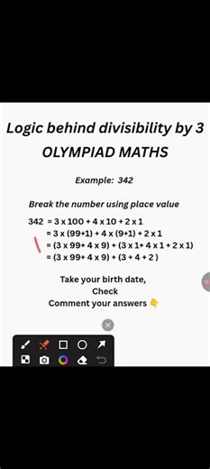Logic Behind Divisibility by 3 | Olympiad Maths Class 6–10 #OlympiadMaths #IMO #MathShorts