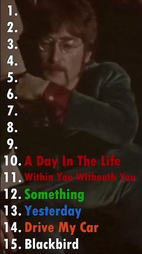 Top 15 Beatles Songs