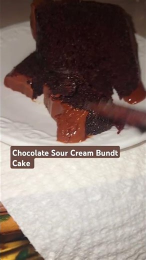 Easy #recipe Chocolate Sour Cream Bundt Cake #FromScratch #chocolatecake