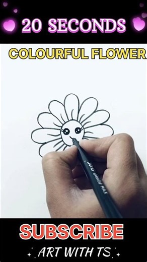 20-Second Flower Drawing Timelapse 🌸✨ #Shorts