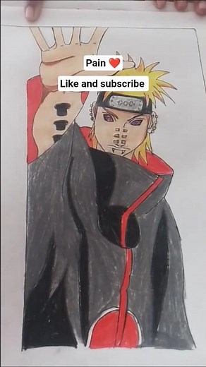 Pain Drawing | Step by Step Naruto Pain Art | Pencil Sketch Tutorial ✏️🔥 #anime #pain