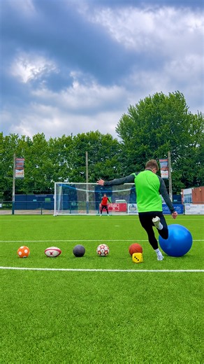 One free kick challenge with too many balls